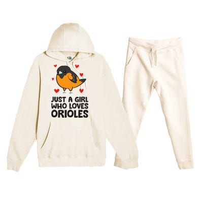 Just A Girl Who Loves Orioles Premium Hooded Sweatsuit Set