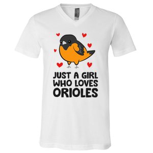 Just A Girl Who Loves Orioles V-Neck T-Shirt