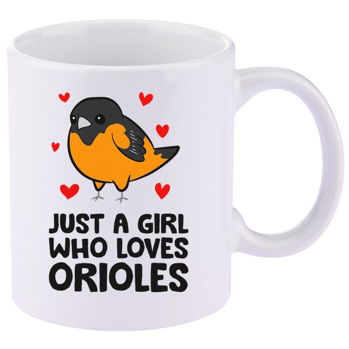 Just A Girl Who Loves Orioles 11oz C Handle Ceramic Mug