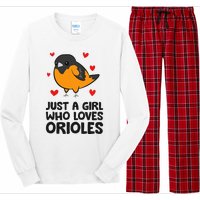 Just A Girl Who Loves Orioles Long Sleeve Pajama Set