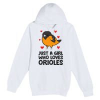 Just A Girl Who Loves Orioles Premium Pullover Hoodie