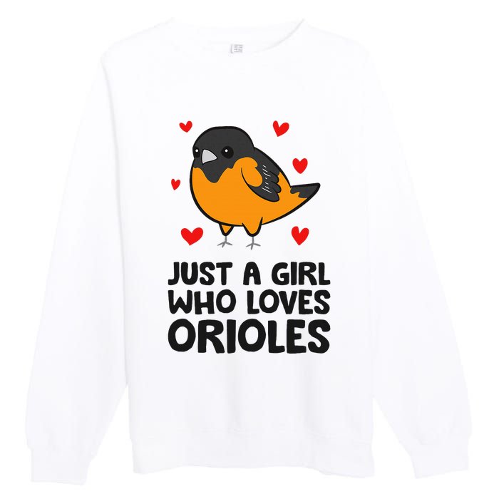 Just A Girl Who Loves Orioles Premium Crewneck Sweatshirt