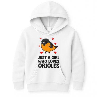 Just A Girl Who Loves Orioles Kids Hoodie
