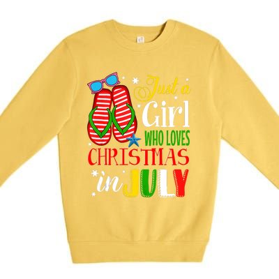 Just A Girl Who Loves Christmas In July Summer Tank Top Premium Crewneck Sweatshirt