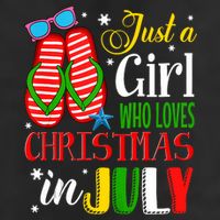 Just A Girl Who Loves Christmas In July Summer Tank Top 7 Panel Mesh Trucker Snapback Hat
