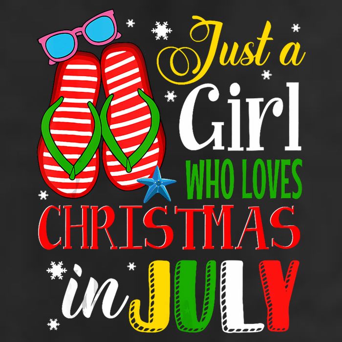 Just A Girl Who Loves Christmas In July Summer Tank Top 7 Panel Mesh Trucker Snapback Hat