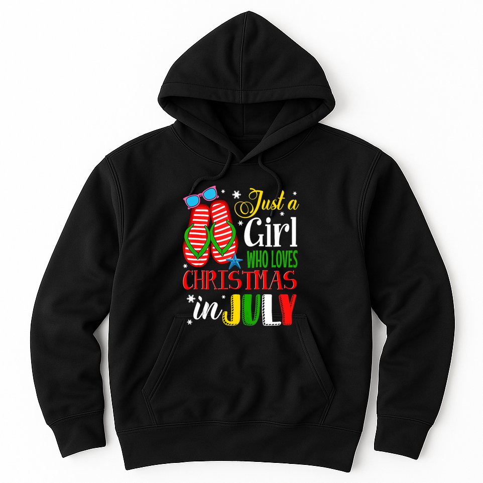 Just A Girl Who Loves Christmas In July Summer Tank Top Hoodie