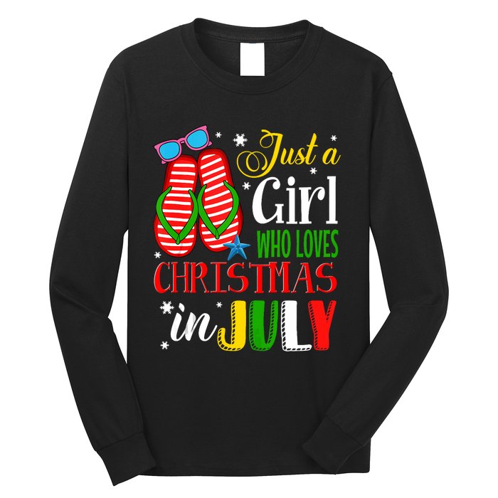 Just A Girl Who Loves Christmas In July Summer Tank Top Long Sleeve Shirt