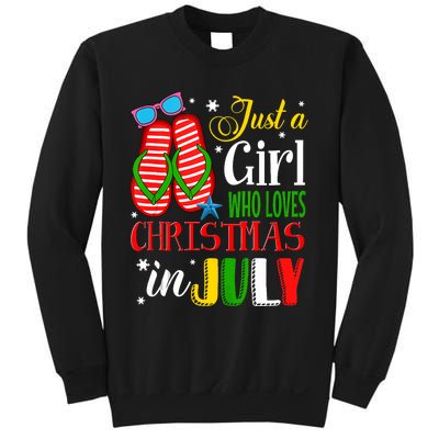 Just A Girl Who Loves Christmas In July Summer Tank Top Sweatshirt