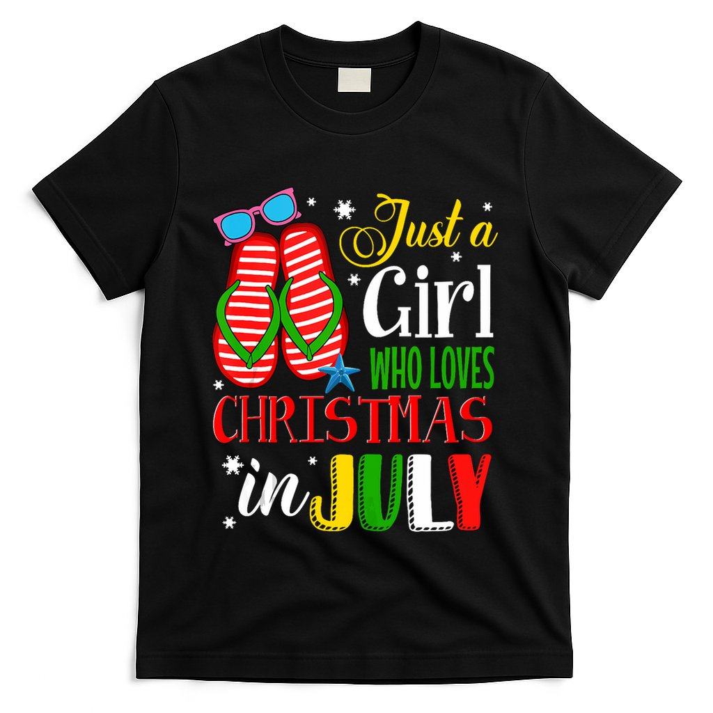 Just A Girl Who Loves Christmas In July Summer Tank Top T-Shirt