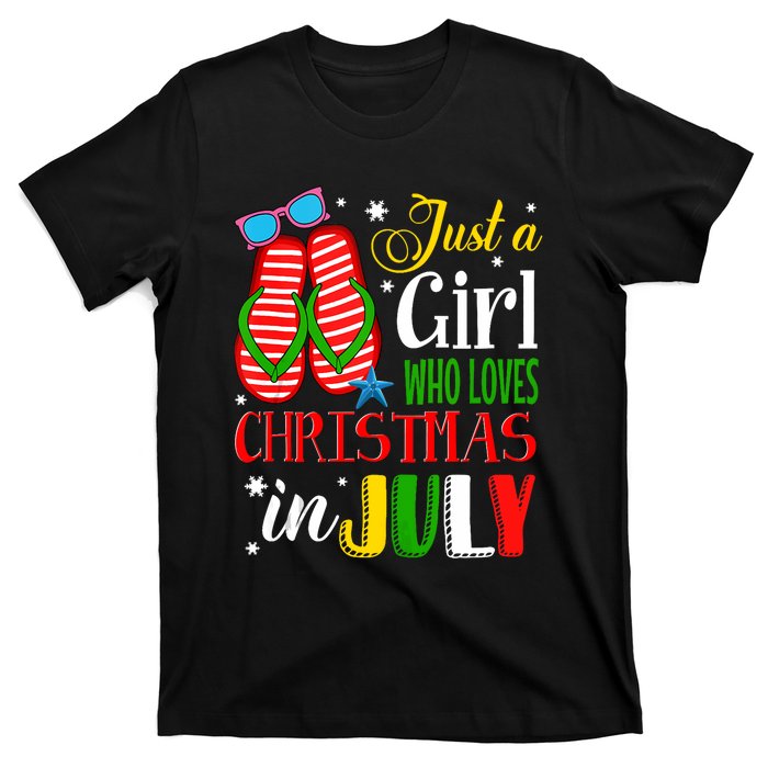 Just A Girl Who Loves Christmas In July Summer Tank Top T-Shirt