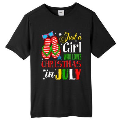 Just A Girl Who Loves Christmas In July Summer Tank Top Tall Fusion ChromaSoft Performance T-Shirt