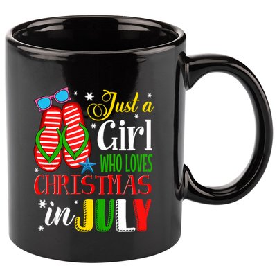 Just A Girl Who Loves Christmas In July Summer Tank Top 11oz C Handle Ceramic Mug