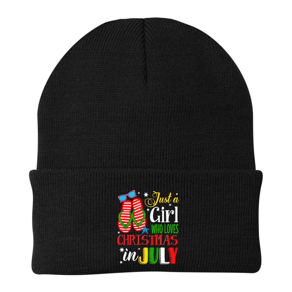 Just A Girl Who Loves Christmas In July Summer Tank Top Beanie