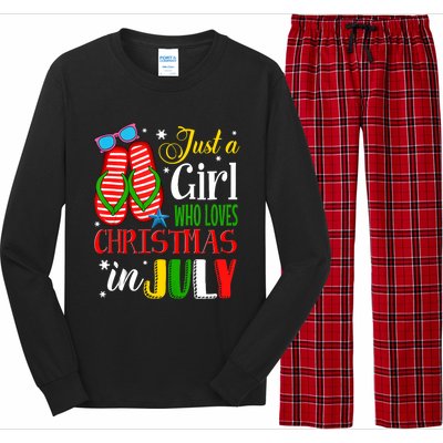 Just A Girl Who Loves Christmas In July Summer Tank Top Long Sleeve Pajama Set