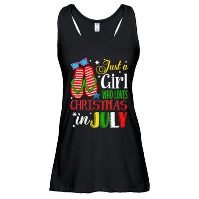Just A Girl Who Loves Christmas In July Summer Tank Top Ladies Essential Flowy Tank