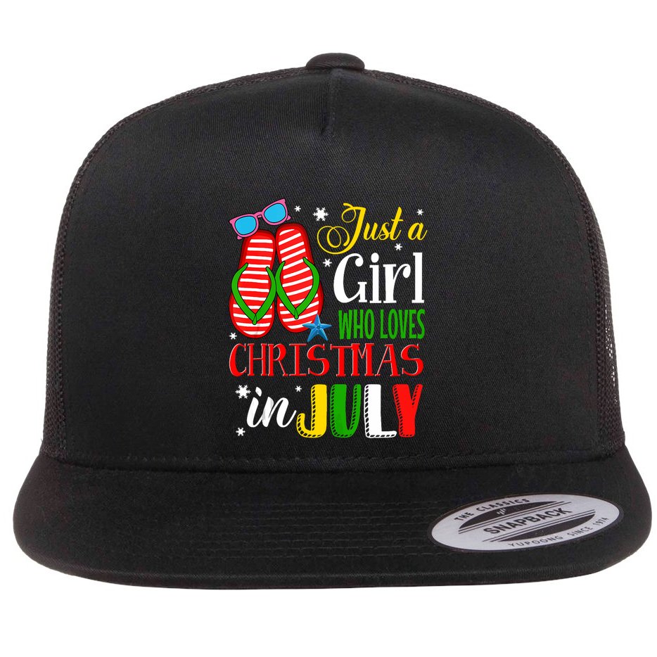 Just A Girl Who Loves Christmas In July Summer Tank Top Flat Bill Trucker Hat