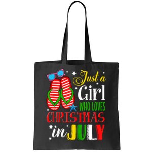 Just A Girl Who Loves Christmas In July Summer Tank Top Tote Bag