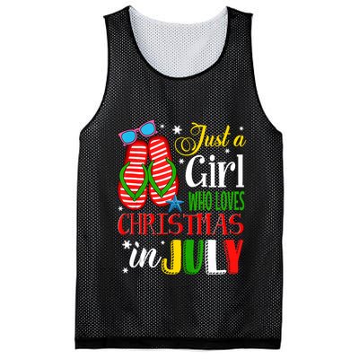 Just A Girl Who Loves Christmas In July Summer Tank Top Mesh Reversible Basketball Jersey Tank