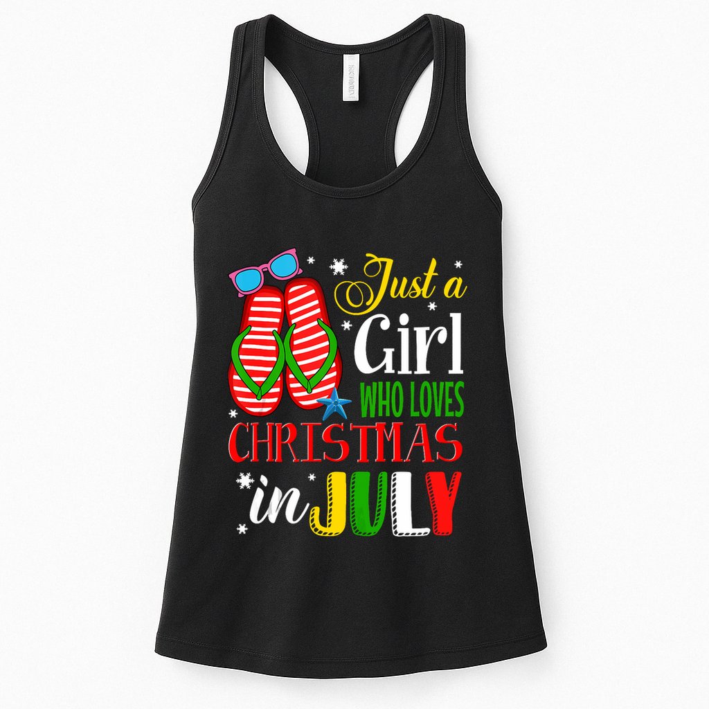 Just A Girl Who Loves Christmas In July Summer Tank Top Womens Tank Top