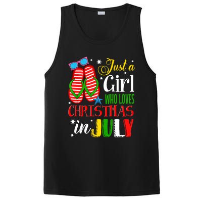 Just A Girl Who Loves Christmas In July Summer Tank Top PosiCharge Competitor Tank