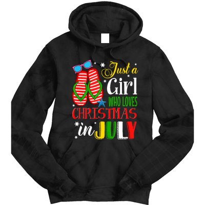 Just A Girl Who Loves Christmas In July Summer Tank Top Tie Dye Hoodie