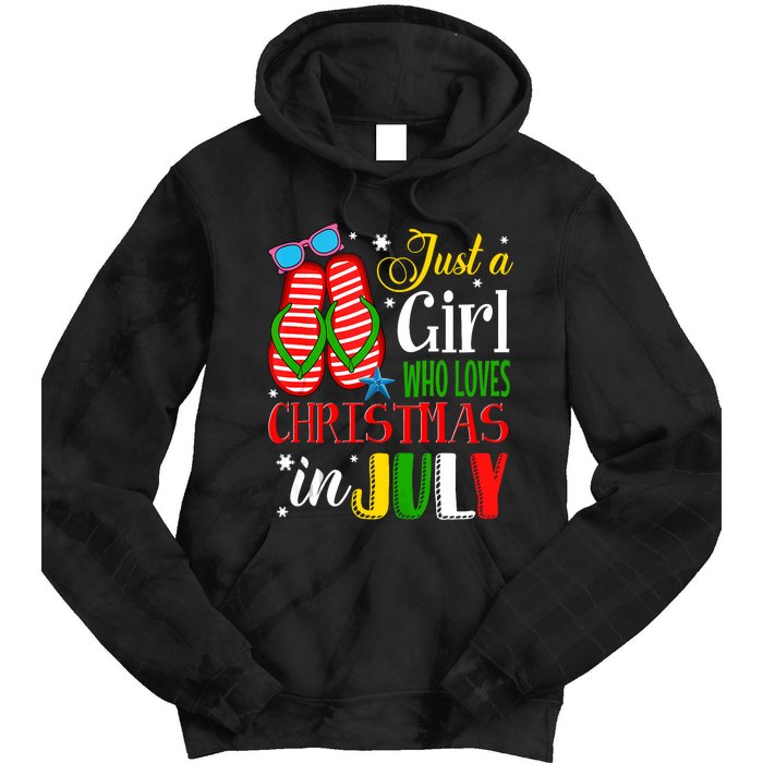 Just A Girl Who Loves Christmas In July Summer Tank Top Tie Dye Hoodie