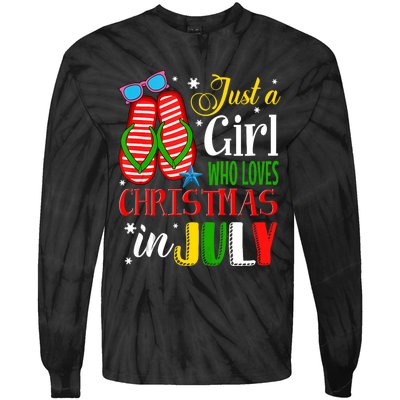 Just A Girl Who Loves Christmas In July Summer Tank Top Tie-Dye Long Sleeve Shirt