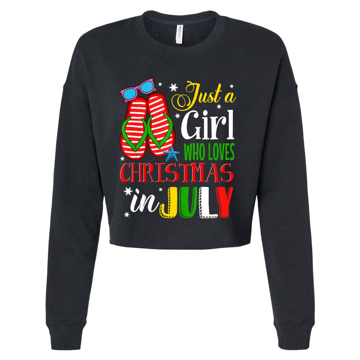 Just A Girl Who Loves Christmas In July Summer Tank Top Cropped Pullover Crew