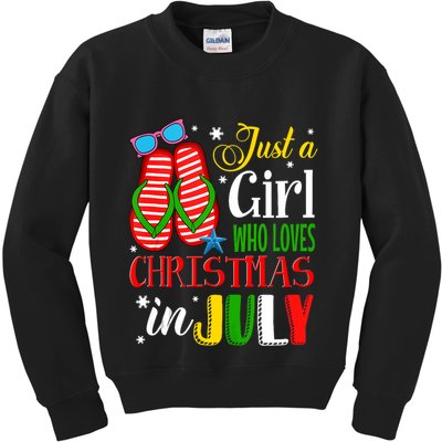 Just A Girl Who Loves Christmas In July Summer Tank Top Kids Sweatshirt