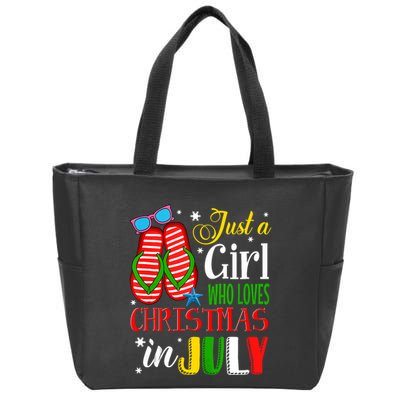 Just A Girl Who Loves Christmas In July Summer Tank Top Zip Tote Bag