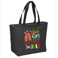 Just A Girl Who Loves Christmas In July Summer Tank Top Zip Tote Bag