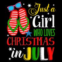Just A Girl Who Loves Christmas In July Summer Tank Top Zip Tote Bag