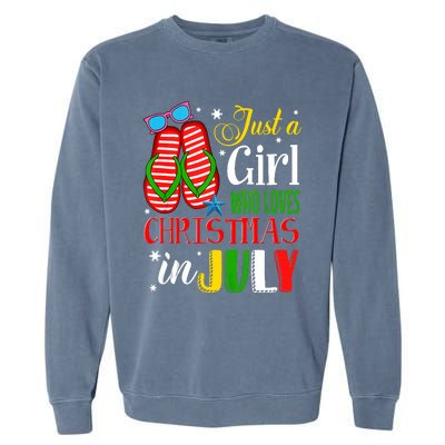 Just A Girl Who Loves Christmas In July Summer Tank Top Garment-Dyed Sweatshirt