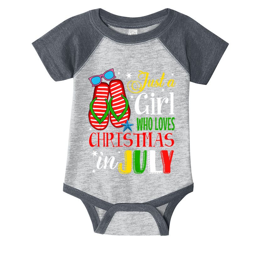 Just A Girl Who Loves Christmas In July Summer Tank Top Infant Baby Jersey Bodysuit