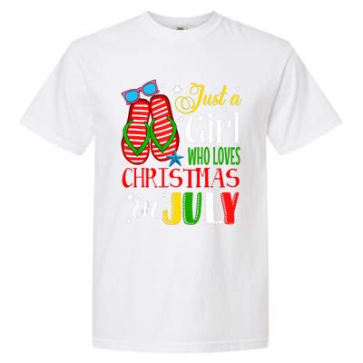 Just A Girl Who Loves Christmas In July Summer Tank Top Garment-Dyed Heavyweight T-Shirt