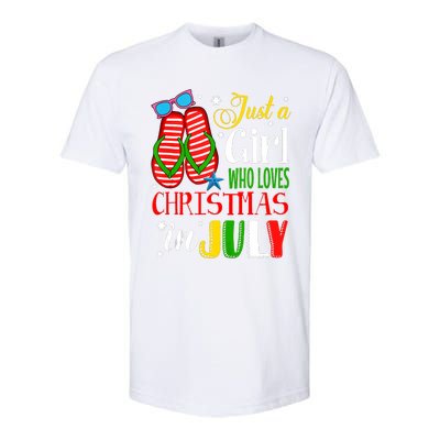 Just A Girl Who Loves Christmas In July Summer Tank Top Softstyle CVC T-Shirt