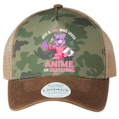 Just A Girl Who Loves Anime And Sketching Short Sleeve Legacy Tie Dye Trucker Hat