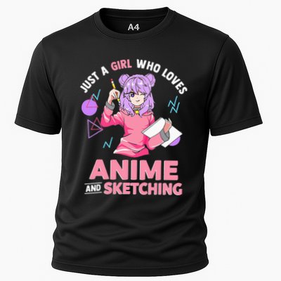 Just A Girl Who Loves Anime And Sketching Short Sleeve Performance Shirt