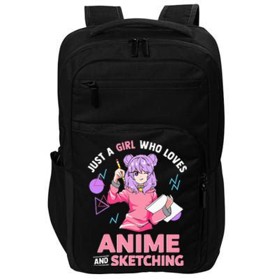 Just A Girl Who Loves Anime And Sketching Short Sleeve Impact Tech Backpack