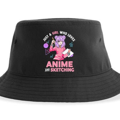 Just A Girl Who Loves Anime And Sketching Short Sleeve Sustainable Bucket Hat
