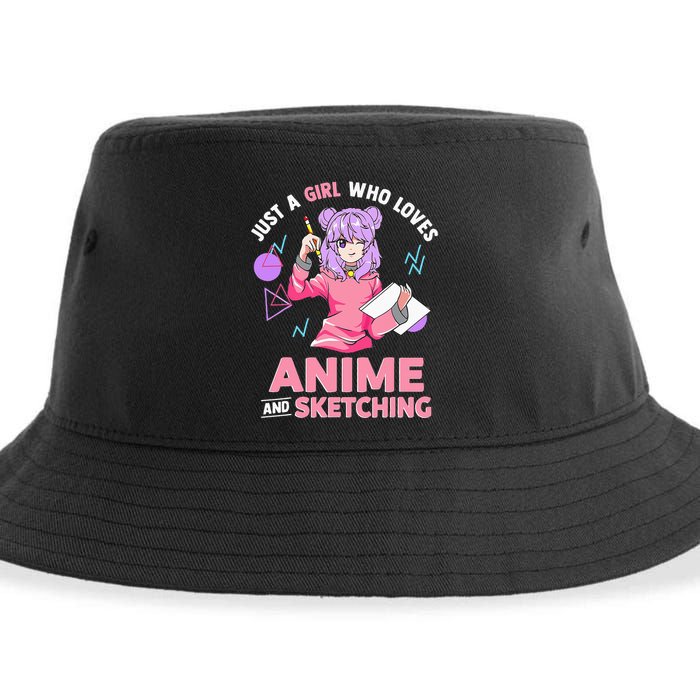 Just A Girl Who Loves Anime And Sketching Short Sleeve Sustainable Bucket Hat