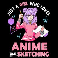Just A Girl Who Loves Anime And Sketching Short Sleeve Sustainable Bucket Hat