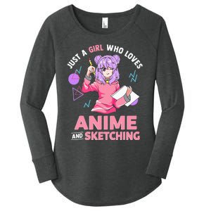 Just A Girl Who Loves Anime And Sketching Short Sleeve Women's Perfect Tri Tunic Long Sleeve Shirt