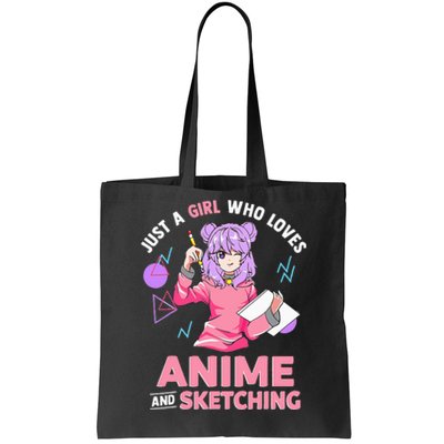 Just A Girl Who Loves Anime And Sketching Short Sleeve Tote Bag