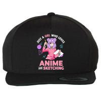 Just A Girl Who Loves Anime And Sketching Short Sleeve Wool Snapback Cap