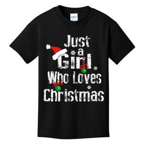 Just A Girl Who Loves Christmas Cute Xmas Season Kids T-Shirt