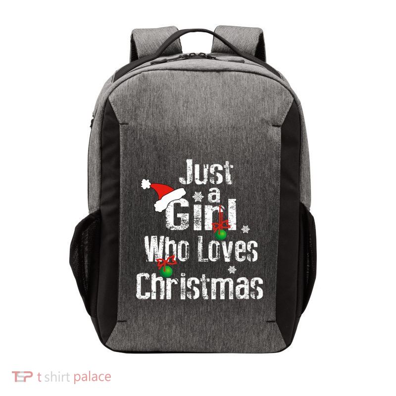 Just A Girl Who Loves Christmas Cute Xmas Season Vector Backpack