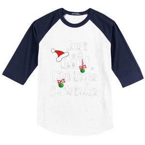 Just A Girl Who Loves Christmas Cute Xmas Season Baseball Sleeve Shirt