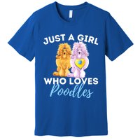 Just A Girl Who Loves Poodles Gift Funny Poodle Dog Lover Great Gift Premium T-Shirt